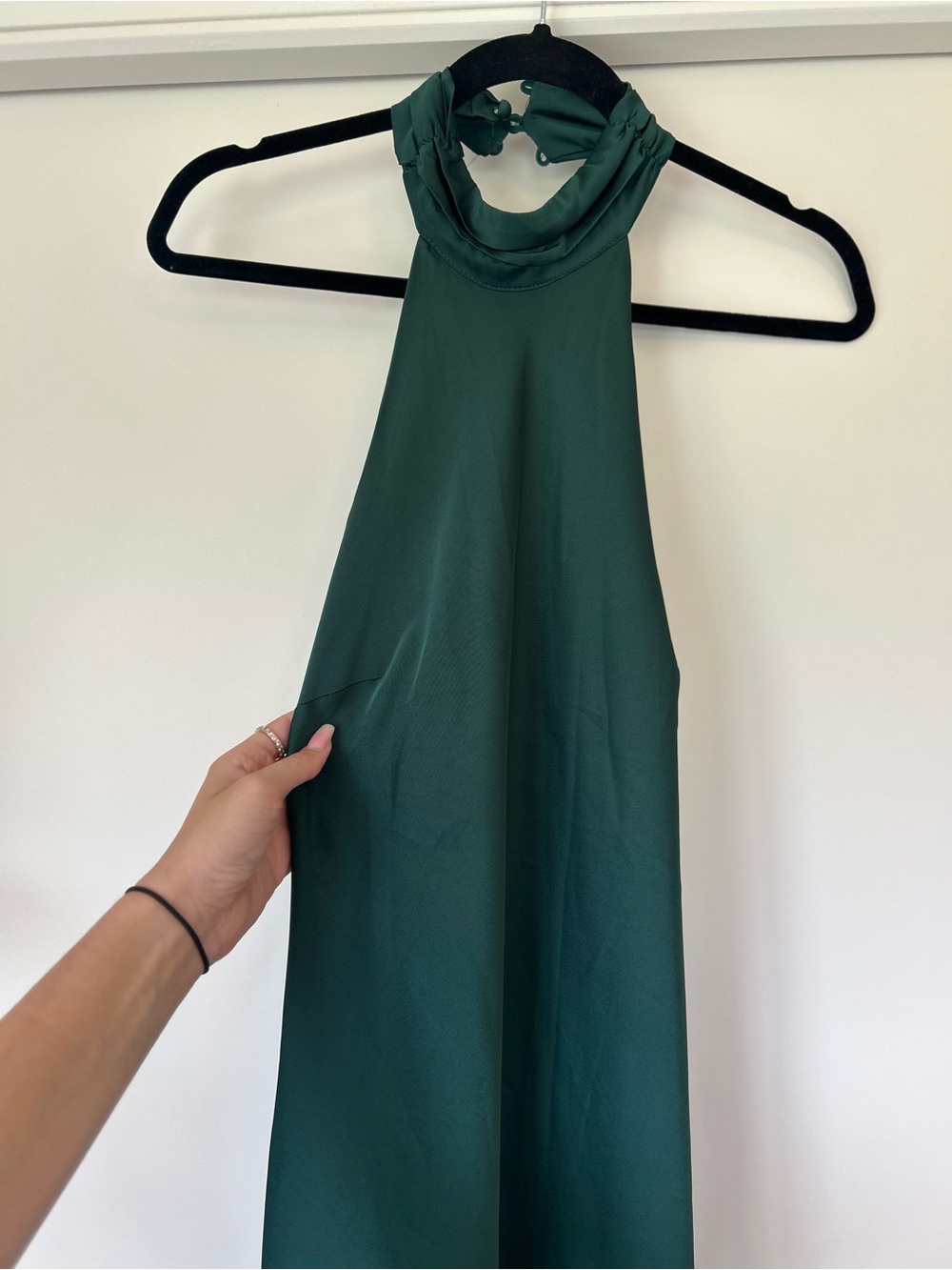 Backless Halter Maxi Dress in Deep Green